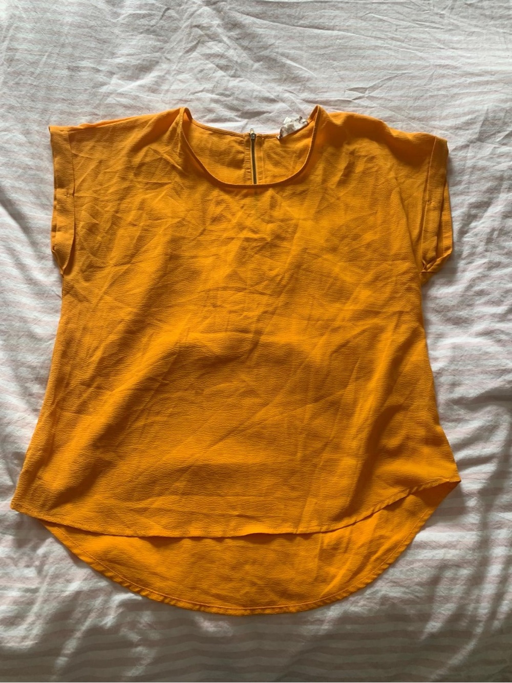 Pink Rose Mustard Short Sleeve Blouse